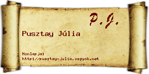 Pusztay Júlia névjegykártya