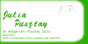 julia pusztay business card